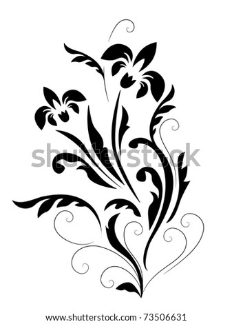 Swirl floral element.Raster version. Vector version is in my gallery.