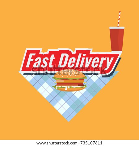 Fast Delivery concept Logo or icon with minimalism style. Flat and solid color vector.
