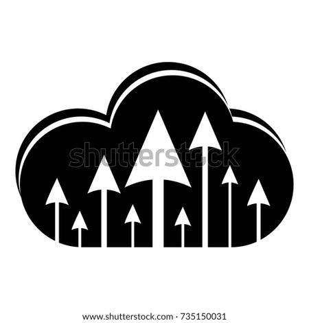 Hosting cloud icon. Simple illustration of hosting cloud vector icon for web
