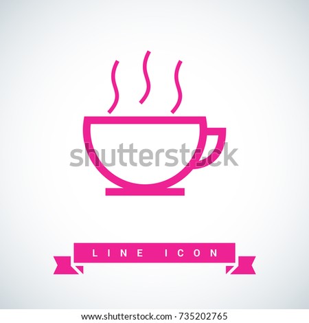 cup of tea coffee line vector icon