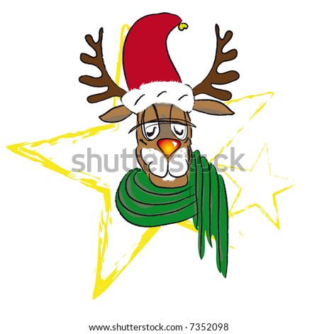 funny reindeer, comic style