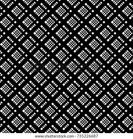 Seamless abstract vector geometric monochrome pattern. Ornament made of black lines on grey background. Symmetrical layout. Gift wrapping paper. Bed sheets and interior.