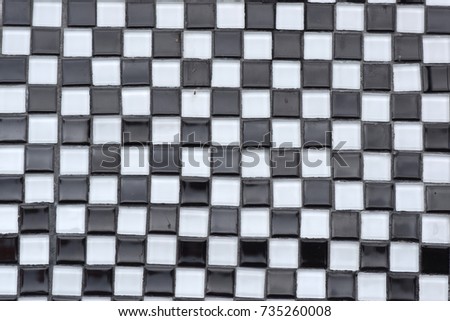 Black and White Checkerboard Glass Tile Texture Background