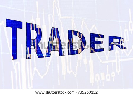 Word trader on white background