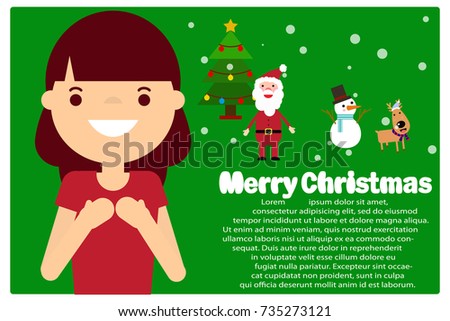 Merry Christmas and Happy New Year. Illustration of Santa coming, snowy winter.Greeting cards offer greetings. vector 