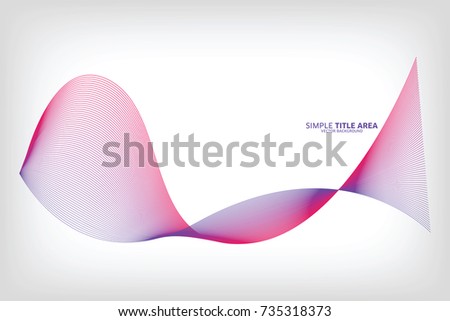Abstract Modern Line, Wave Designed On White Background With Title Text Area, Purple and Pink