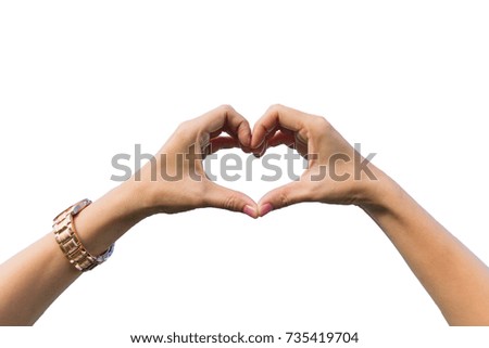 Heart-shaped pictures show a symbol of love, commitment and good hope. Split objects on a white background.