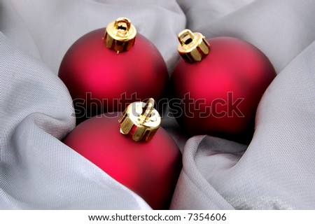 Red christmas balls high resolution photo
