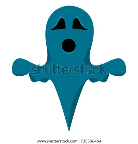 Isolated blue ghost on a white background, Vector illustration