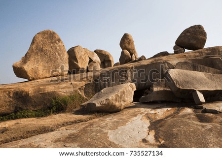 Standing Boulders in Hampi, India - Ancient Rocks on Hills