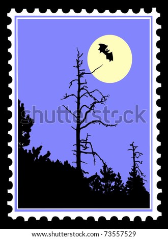  silhouette to bat on postage stamps