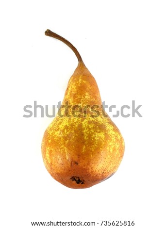 Fresh autumn brown pears isolated on a white
