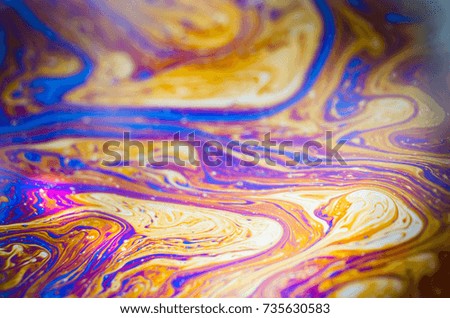 Beautiful psychedelic abstractions in soap foam.