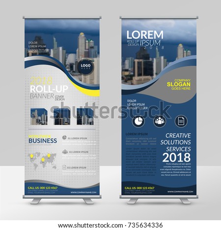 Business roll up design template, X-stand, Vertical flag-banner design layout, standee display promoting, brochure, Corporate flyer sale banner cover presentation in vector template.
