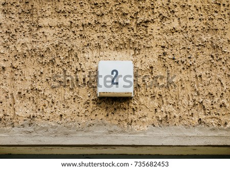 number two door sign