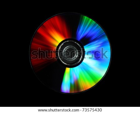photo of a dvd on black background