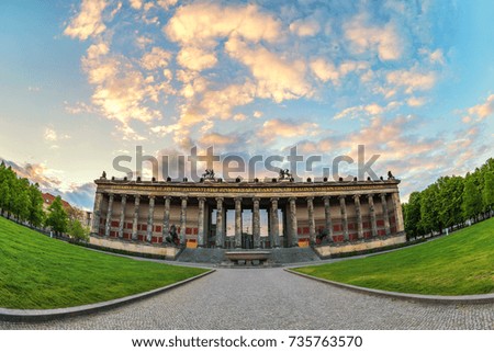 Berlin sunset city skyline at Museum Island, Berlin, Germany