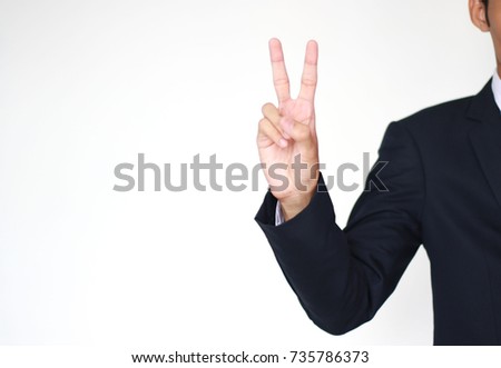 Show hand counting two,About sequence. (blur,soft focus) Royalty-Free Stock Photo #735786373