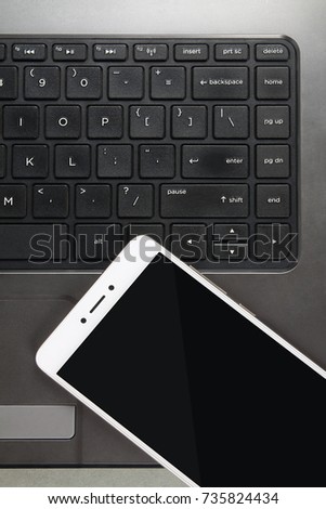 Mobile phone with Laptop