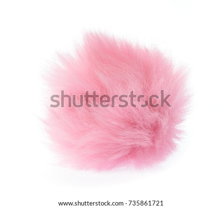 Fur ball isolated on white background Royalty-Free Stock Photo #735861721