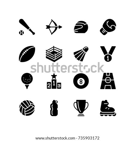 Outdoor and indoor games icon set