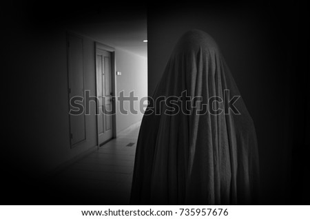 black and white ghost concept for halloween