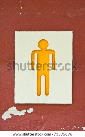 Sign of public toilets WC restroom for men