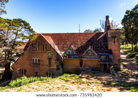 Royalty high quality free stock image of Church or chapel " Franciscaines Misionnaires de Marie " at Da Lat, Vietnam.
