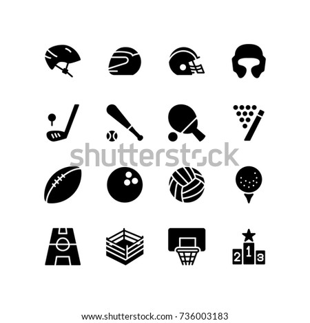 Headwear, bat, ball and playground - Miscellaneous icons