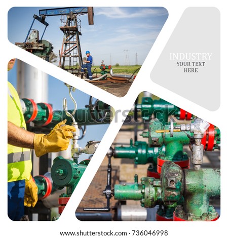 Oil And Gas Industry. Manufacturing photo collage