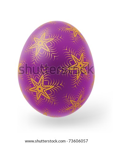 Easter eggs with decor elements on a white background