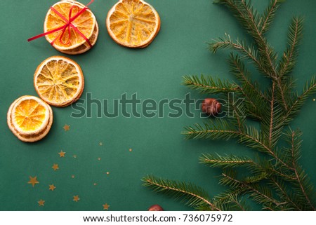 New year's background on a desk decorated with toys, presents, Christmas tree, candles. Bright colored background symbolizes the new year celebration. Great useful template to wright words down.