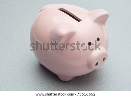 Piggy Bank on Silver Background without Money. Royalty-Free Stock Photo #73616662
