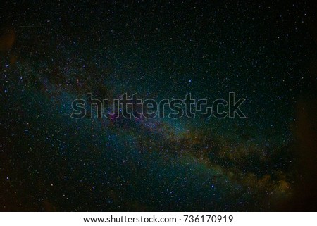 astro photo night stars sky with milky way, hi ISO