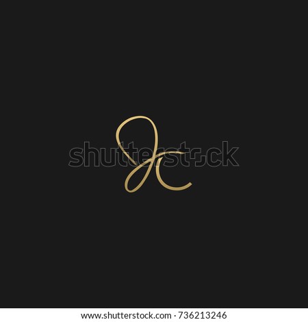 Minimal and Creative Unique Style JC or CJ initial based black and gold color logo