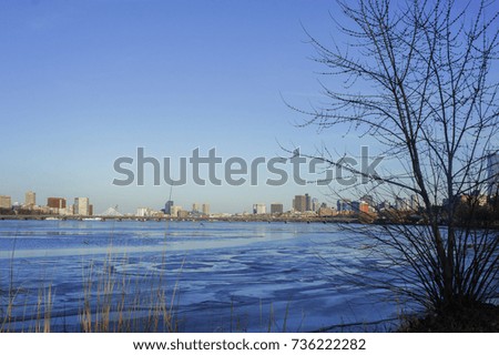 Beautiful cityscape with Charles river at Boston, Massachusetts, United States