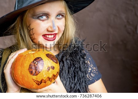 Girl in witch costume