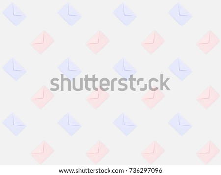 repetitive pattern of colored mail envelopes