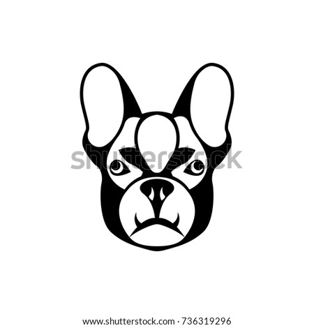 Vector dog head, face  for retro hipster logos, emblems, badges, labels template and t-shirt vintage design element. Isolated on white background