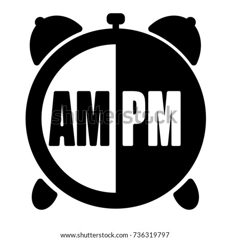 Alarm clock. AM PM icon. Vector illustration Royalty-Free Stock Photo #736319797