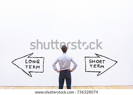 long term vs short term concept Royalty-Free Stock Photo #736328074