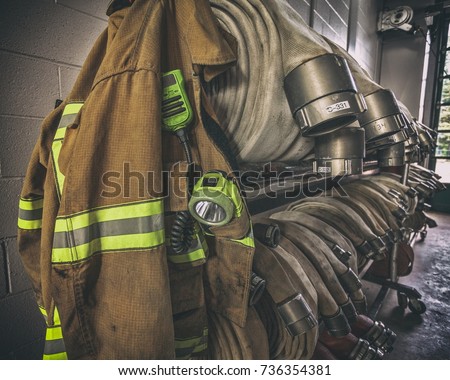 Wather hoses and firefighter protection gear