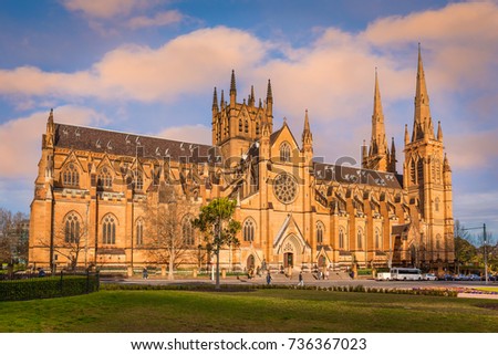 St. Mary's Cathedral, Sydney, Australia Royalty-Free Stock Photo #736367023