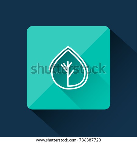 Eco icon in flat design style with long shadow. Creative vector logo 