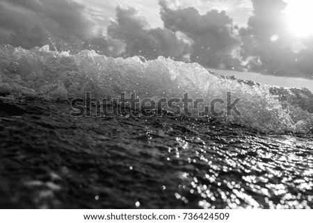 waves on the sea. Beautiful waves with foam