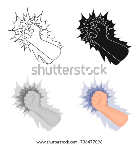 Hand, single icon in cartoon style.Hand, vector symbol stock illustration web.