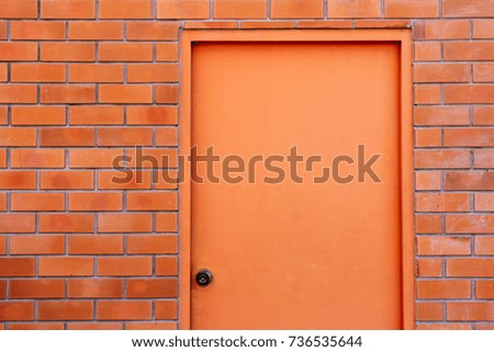 Red brick wall and closed door. Concept illustration about obstacles in life. Solution to the trouble.