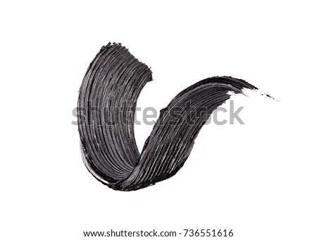 Black mascara brush strokes isolated on white
