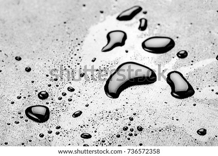 water drops splash on the black floor
