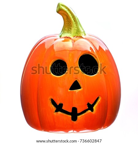  pumpkin for Halloween  face isolated on white background
